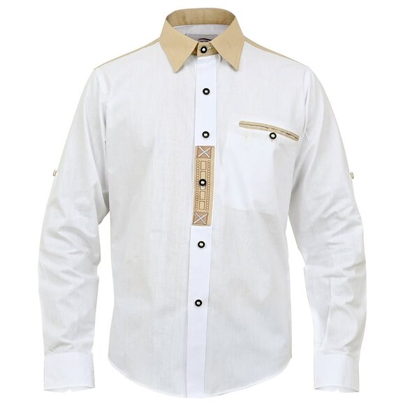 Oktoberfest Shirt White with Traditional Embroidery Bavarian Mens Shirts NEW - Picture 3 of 11
